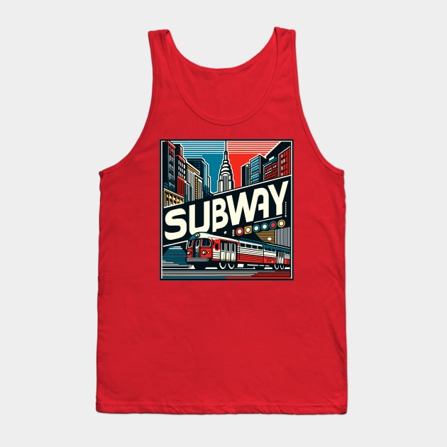 Nyc Subway Tank Top by Vehicles-Art